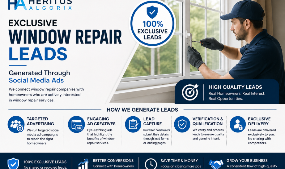 Exclusive Window Repair Leads Generated Through Social Media Ads